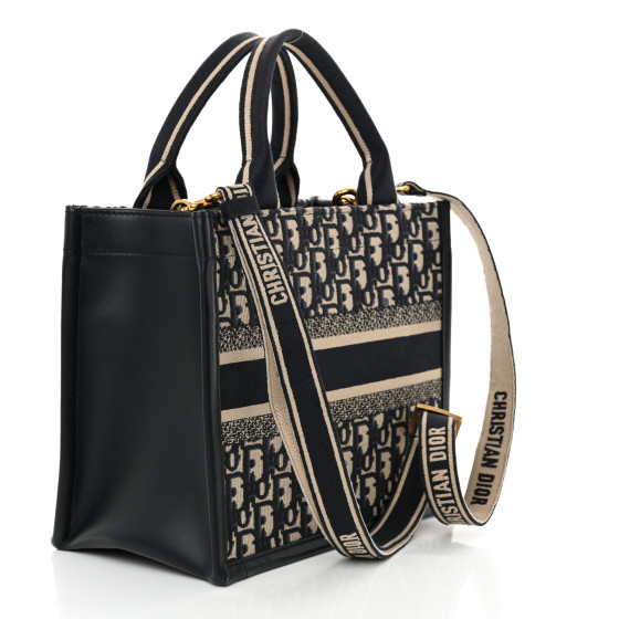 CHRISTIAN DIOR Oblique Calfskin Small Book Tote With Strap