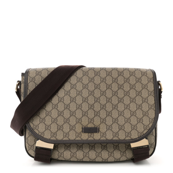 GUCCI GG Plus Monogram Medium Double Buckle Flap Messenger