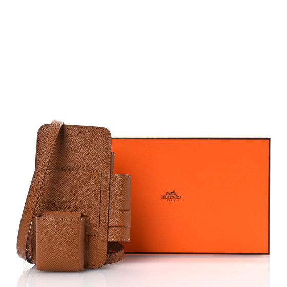 HERMES Epsom Hermesway Phone Case Gold 1645300 | FASHIONPHILE