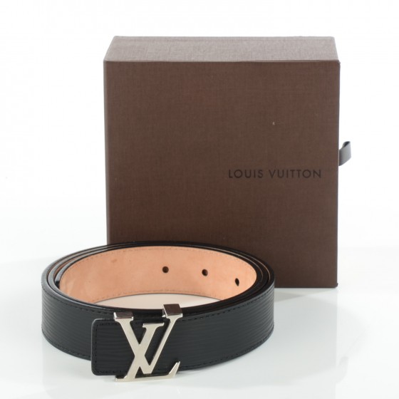 LOUIS VUITTON Epi LV Initiales Belt 90 36 Black 119003
