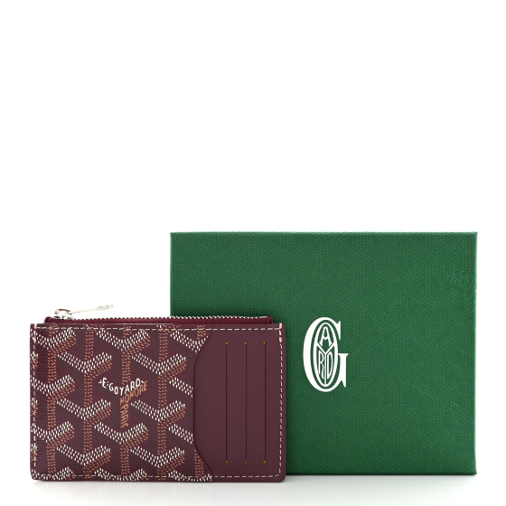 Goyard ポートフォリオの中身の紙 GOYARD Goyardine Bourbon Zipped Card Holder Bordeaux 1564054