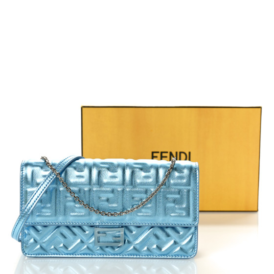財布・小物その他 FENDI 'Baguette' wallet on chain Blue Wallet On Chain Baguette Fabric Blue | Fendi