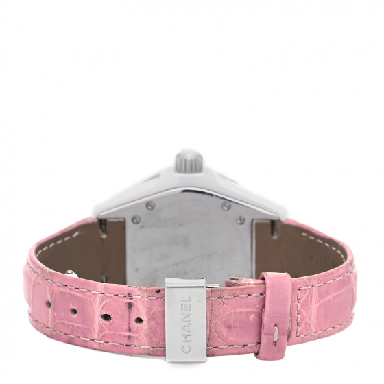 【あさ1204】　CHANEL 70484 auth CHANEL pink & black cotton 2007 07P LACE TRIM