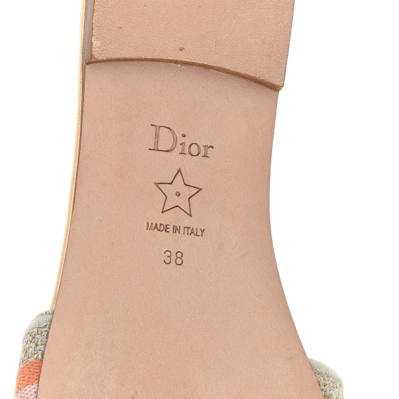 クリスチャンディオール CHRISTIAN DIOR Canvas Lurex Embroidered Dway Flat Slide