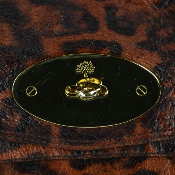 MULBERRY Shiny Leopard Oversized Alexa Dark Oak 113072