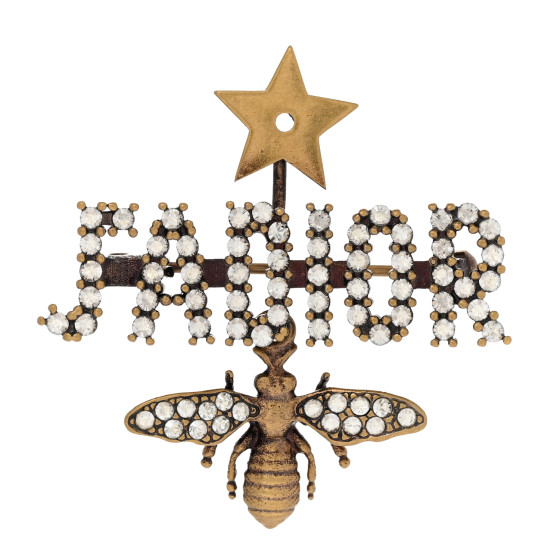 CHRISTIAN DIOR Crystal Bee J'Adior Brooch Gold