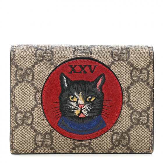 GUCCI - グッチ iPhone7 8 plus case Mystic Cat 猫 GUCCI Soft GG Supreme Monogram Mystic Cat Card Case Wallet