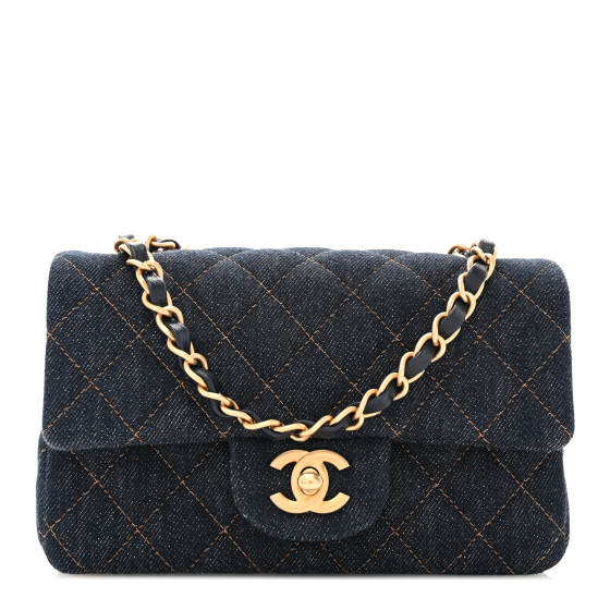 【CHANEL】Quilted Mini Rectangular denim Caviar★ショルダー CHANEL Denim Quilted Mini Rectangular Flap Dark Blue 1622914