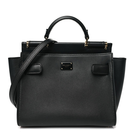 DOLCE & GABBANA Calfskin Small Sicily 62 Soft Bag Black