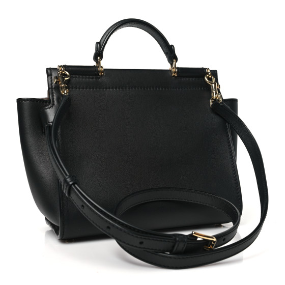 DOLCE & GABBANA Calfskin Small Sicily 62 Soft Bag Black