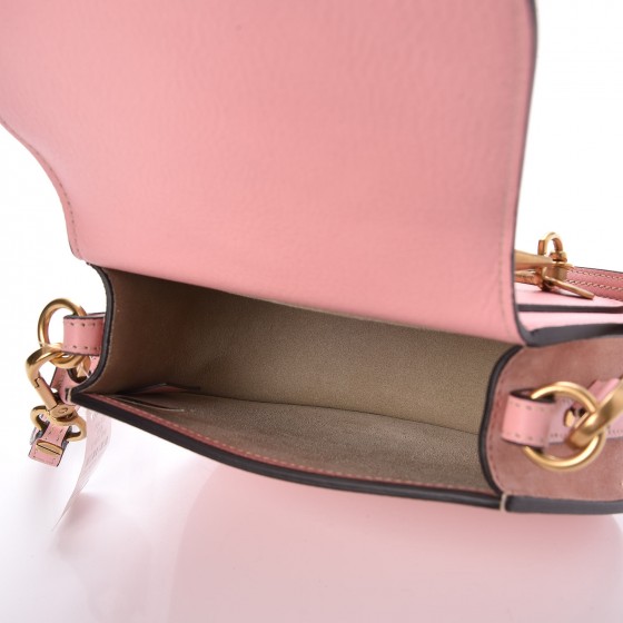 CHLOE Calfskin Suede Small Nile Bracelet Bag Washed Pink