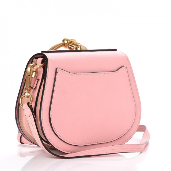 【関税&送料込】Chloe Antiqued Pink Leather Bracelet Handbag CHLOE Calfskin Suede Small Nile Bracelet Bag Washed Pink