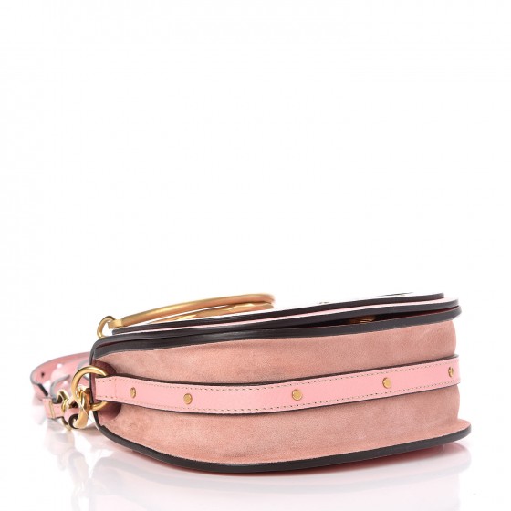 ハンドバッグ CHLOE ANTIQUED PINK LEATHER BRACELET HANDBAG NWT Chloé Nile Crystal Embellished Bracelet Cement Pink