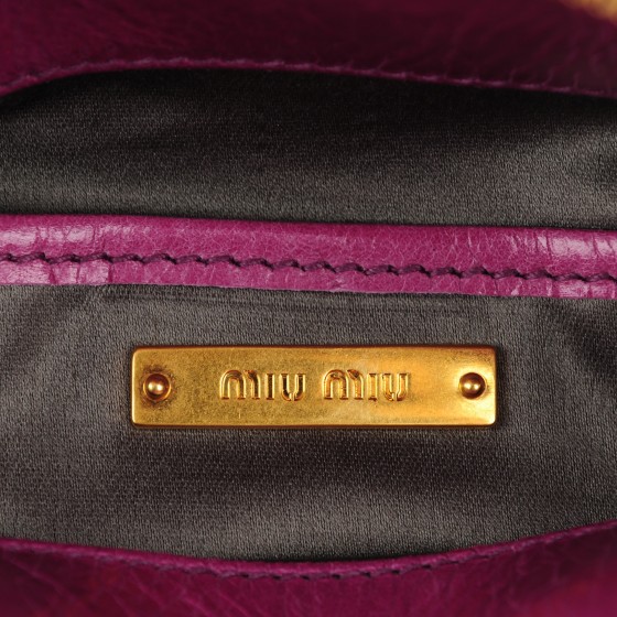 バッグ miu miu mini vitello lux hand bag Purple MIU MIU Vitello Lux Mini Purple 2Way Bag Hand Shoulder