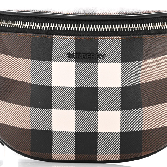 BURBERRY E-canvas Check Mini Cason Bum Bag Dark Birch Brown