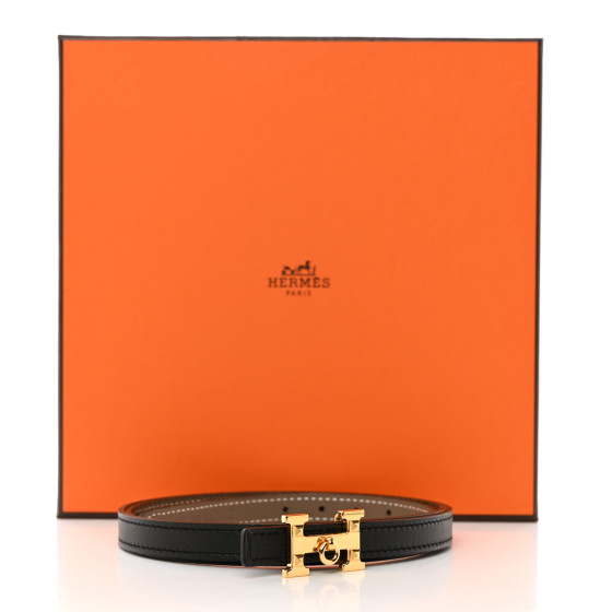 HERMES Swift Epsom 13mm 5382 Rock Belt 90 36 Black Gold