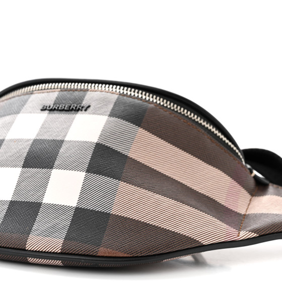 BURBERRY E-canvas Check Mini Cason Bum Bag Dark Birch Brown