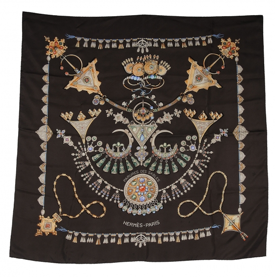 HERMES Silk Parures Des Sables Scarf 90 56441 | FASHIONPHILE