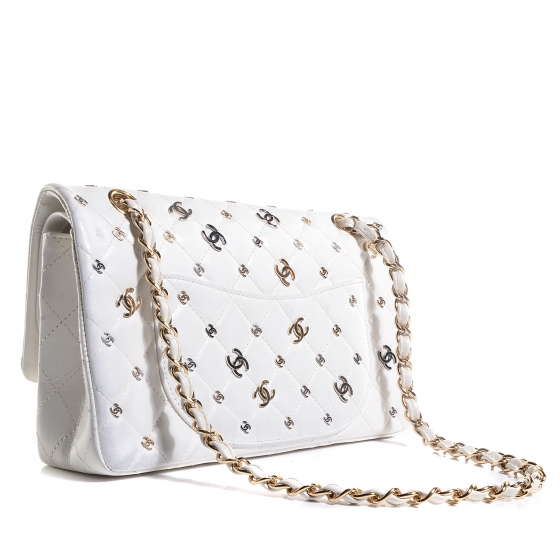 CHANEL Calfskin CC Punk 2.55 Reissue 225 Flap White 84463