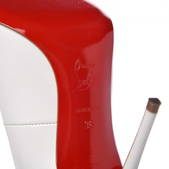Christian Louboutin DOOR KNOCK パンプス 25cm Christian Louboutin Door Knock Leather Red Sole Pump, White
