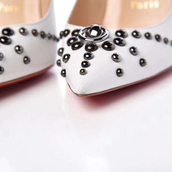 CHRISTIAN LOUBOUTIN Kid Door Knock 100 Pumps 36 White 327758