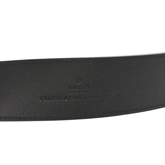 GUCCI Textured Calfskin Double G 40mm Belt 90 36 Black