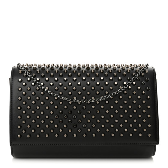 CHRISTIAN LOUBOUTIN Calfskin Patent Spikes Paloma Clutch