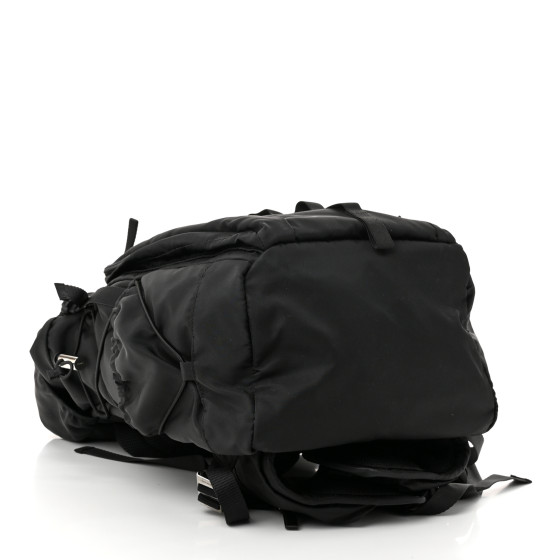 PRADA Tessuto Nylon Montagna Double Buckle Backpack Black