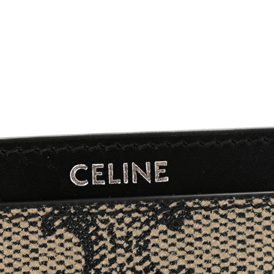 【CELINE】CARD HOLDER IN TRIOMPHE CANVAS WITH CELINE PRINT Card holder IN Triomphe canvas with Celine Print - Tan | CELINE