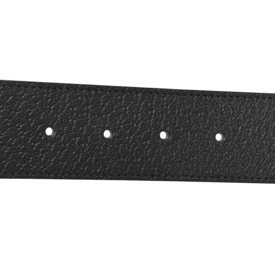 GUCCI Textured Calfskin Double G 40mm Belt 90 36 Black