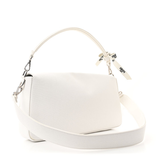 FENDI X MARC JACOBS Canvas Logo Maxi Baguette White Black