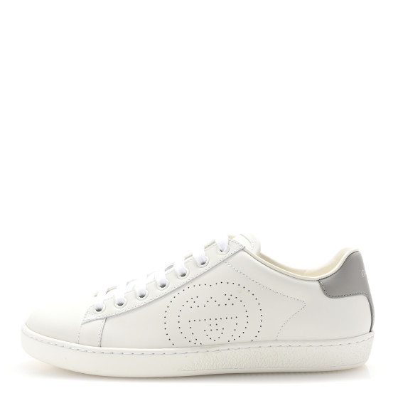 GUCCI Calfskin Interlocking G Perforated Womens Ace Sneakers