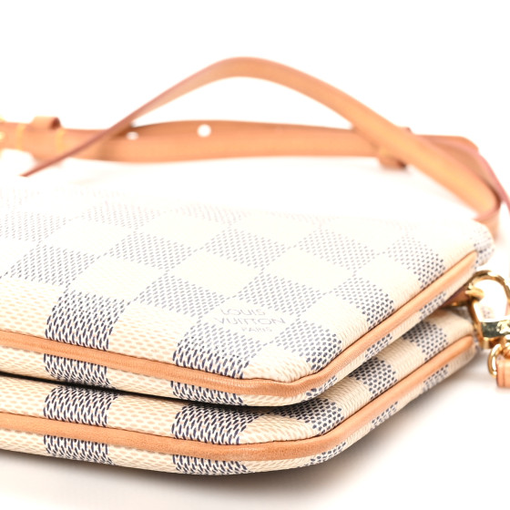 【yuuuip0617】新品未使用品Louis Vuittonルイヴィトン LOUIS VUITTON Damier Azur Double Zip Pochette 1687984