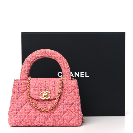 小物 CHANEL CHANEL Tweed Quilted Nano Kelly Shopper Pink 1688784