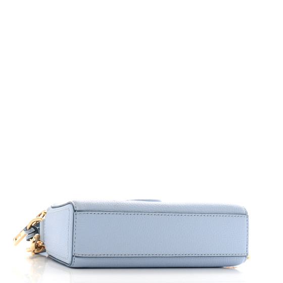 MARC JACOBS Calfskin Shutter Camera Crossbody Bag Light Blue