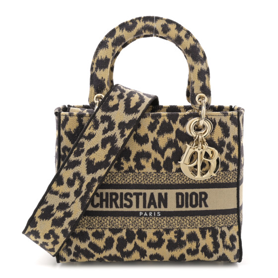 CHRISTIAN DIOR Canvas Medium Mizza Embroidered Lady D-Lite