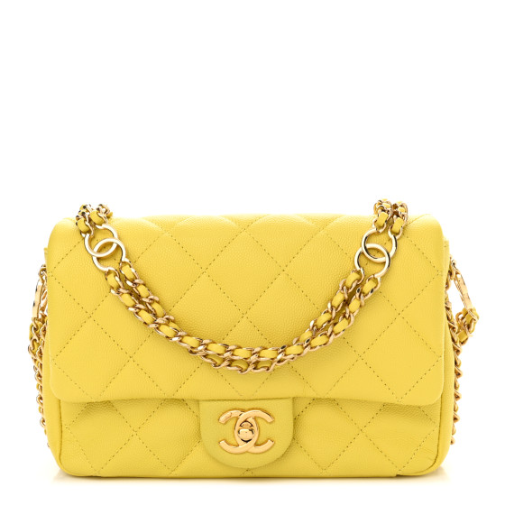 追跡【VINTAGE】Chanel AP2611 Yellow Caviar Skin Crossbody INTO · INTO