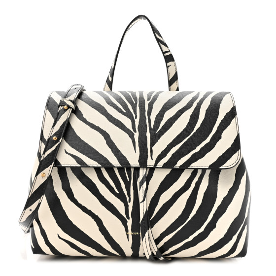 【Mansur Gavriel】Mansur Gavriel MANSUR GAVRIEL Saffiano Zebra Print Mini Lady Bag Black