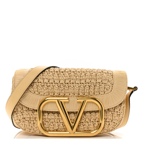 ショルダーバッグ・ポシェット Valentino Garavani Raffia shopping bag Beige Valentino Garavani Viva Superstar Large Raffia Shopping Bag