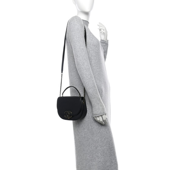 CHANEL Shiny Calfskin Goatskin Quilted Small Coco Curve
