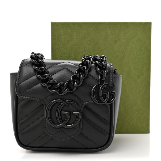 GUCCI Calfskin Matelasse Monochrome Mini GG Marmont