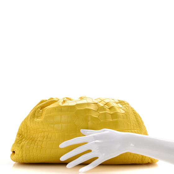 BOTTEGA VENETA Crocodile The Pouch 20 Yellow 1659179