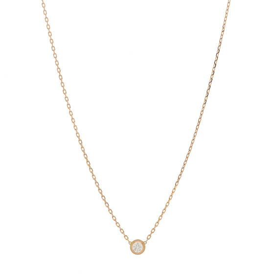 CARTIER 18K Pink Gold Diamond LM D'Amour Pendant Necklace