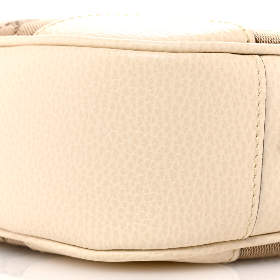 GUCCI Monogram Dollar Calfskin Mini Bree Messenger Bag Beige