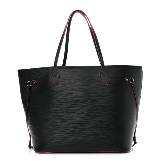 LOUIS VUITTON Epi Neverfull MM Black Hot Pink