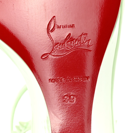 クリスチャンルブタン スパイク スエード パンプス グリーン系 CHRISTIAN LOUBOUTIN Patent Calfskin So Me Spike 85 Wedge