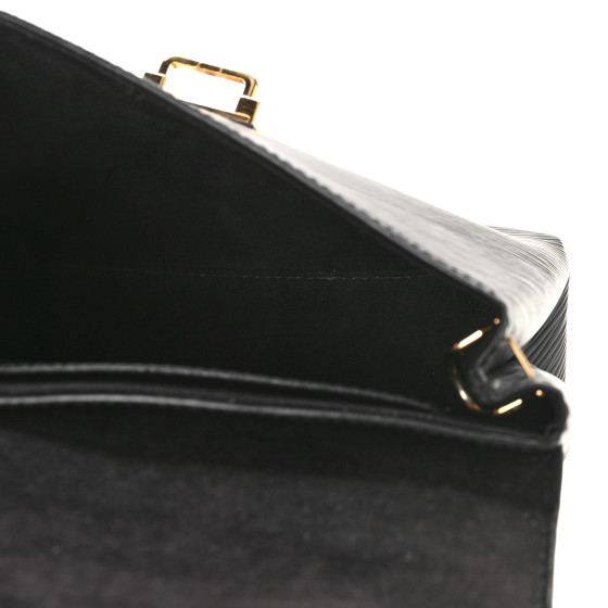 LOUIS VUITTON Epi One Handle Flap Bag Black 1373817