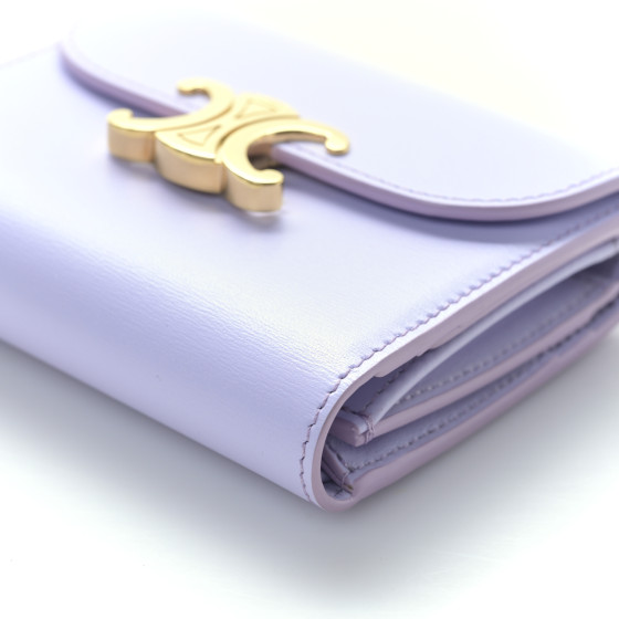 CELINE☆SMALL TRIOMPHE WALLET IN SHINY SMOOTH LAMBSKIN☆送込 Women's Small flap wallet in shiny smooth lambskin | CELINE