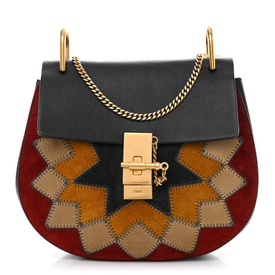CHLOE Suede Calfskin Wonder Woman Patchwork Drew Shoulder