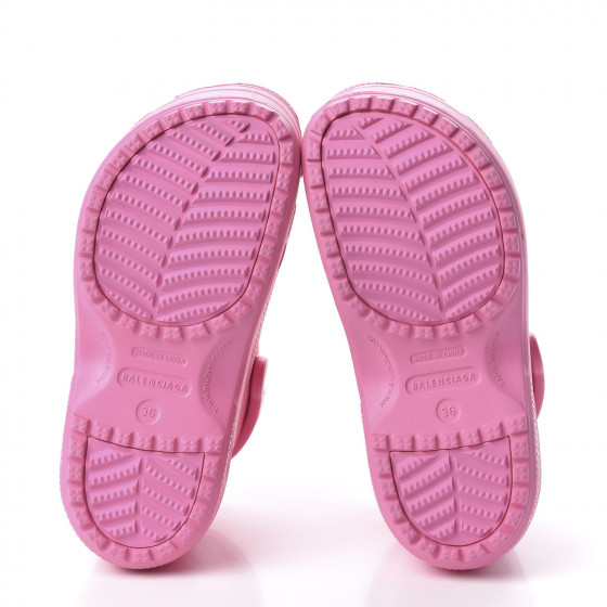BALENCIAGA X CROCS Rubber Textured Womens Platform Sandals